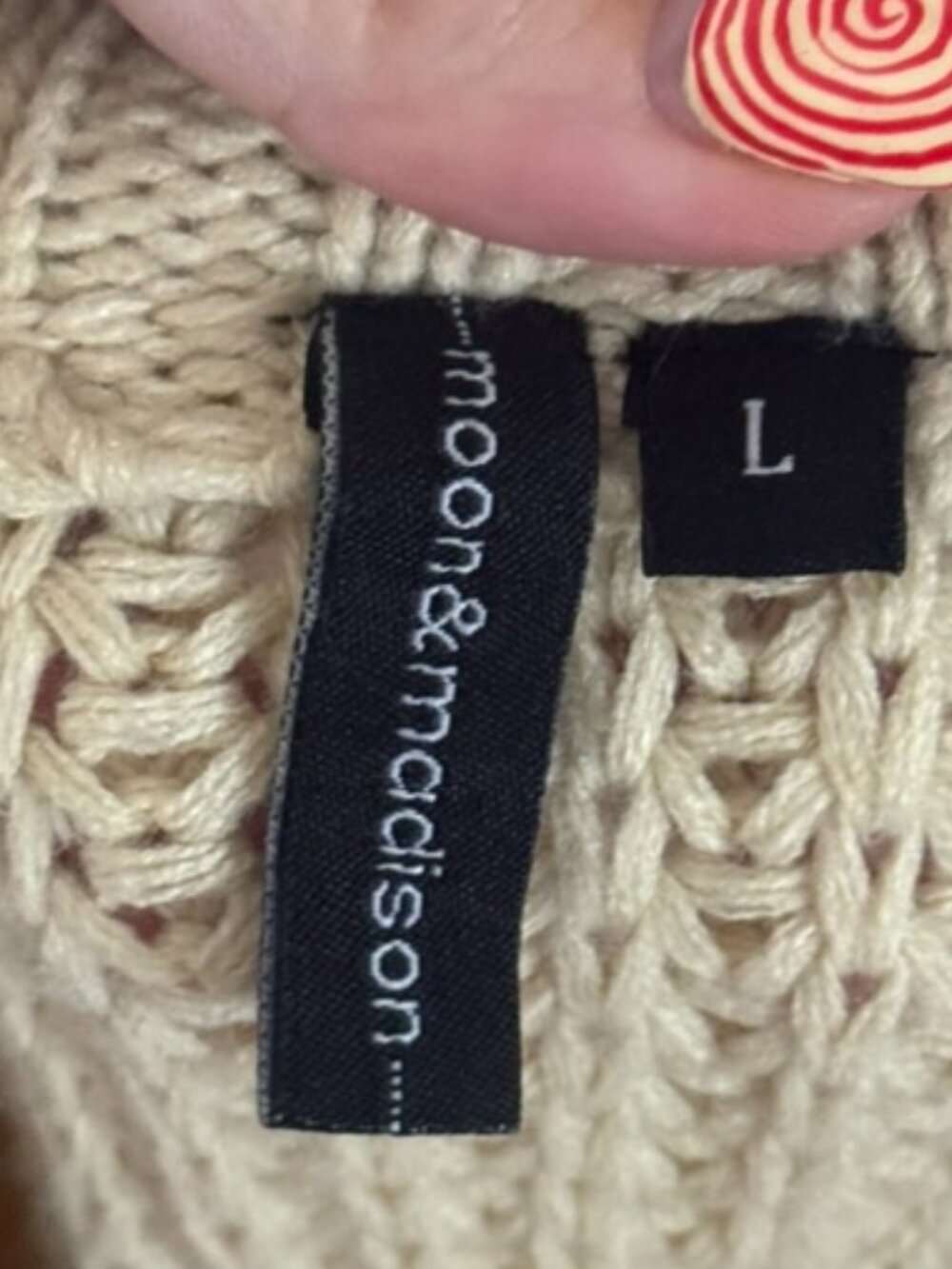Oversized Chunky Cropped Knit Sweater L - Picture 3 of 4